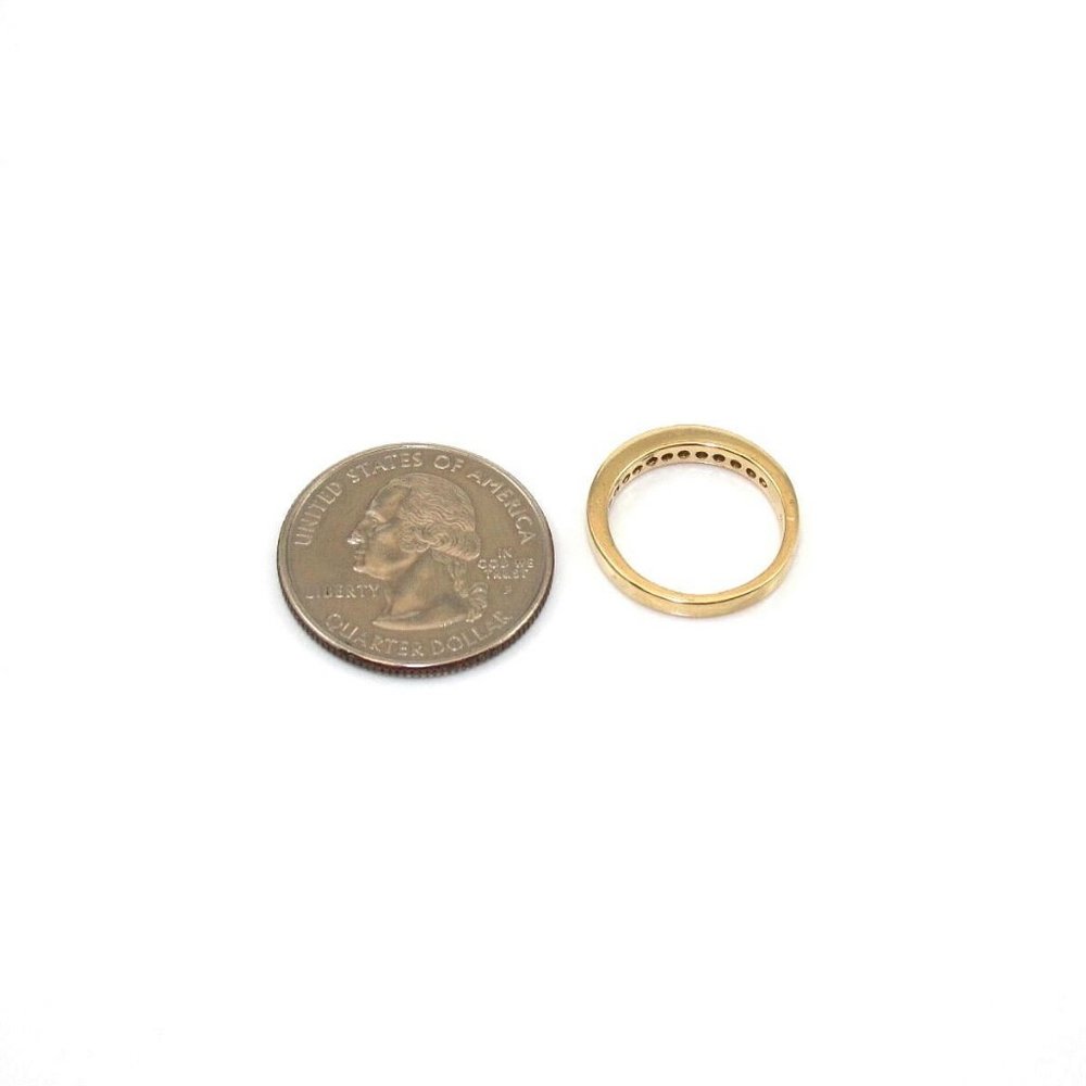 Magic Glo 14k Yellow Gold Natural Diamond Wedding Band Ring Size 4.75 View 5